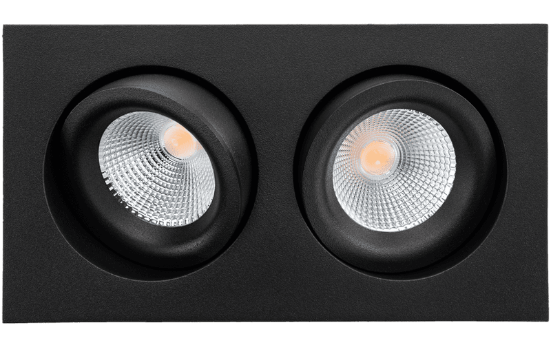 Sg Junistar Lux Square Sort 2X 980lm 3000K Ra 98 Faseavsnitt