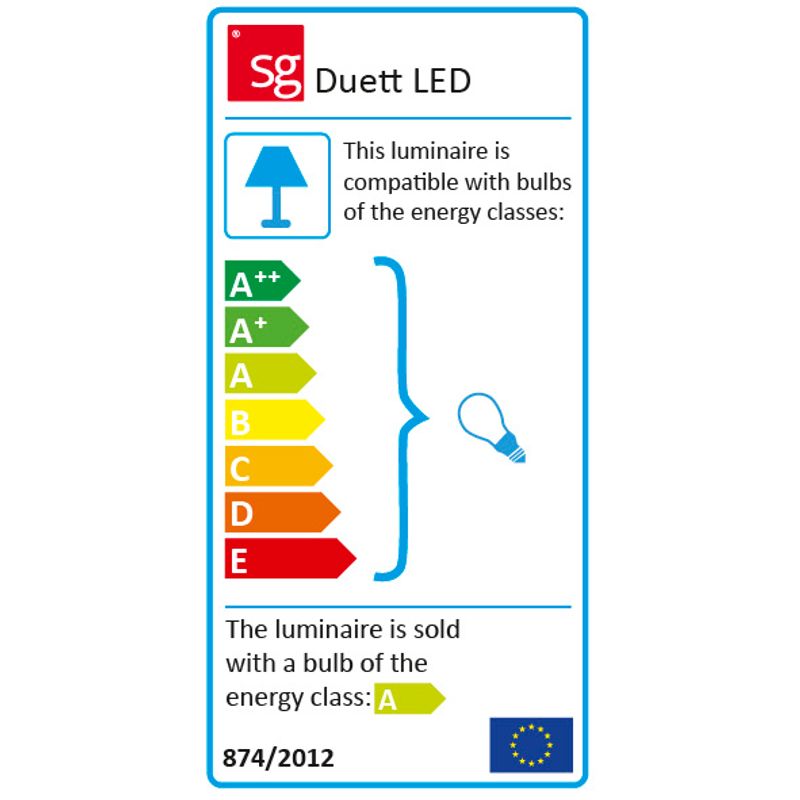 Sg Duett Sort E27 350lm 2700K Ra>80 Faseavsnitt