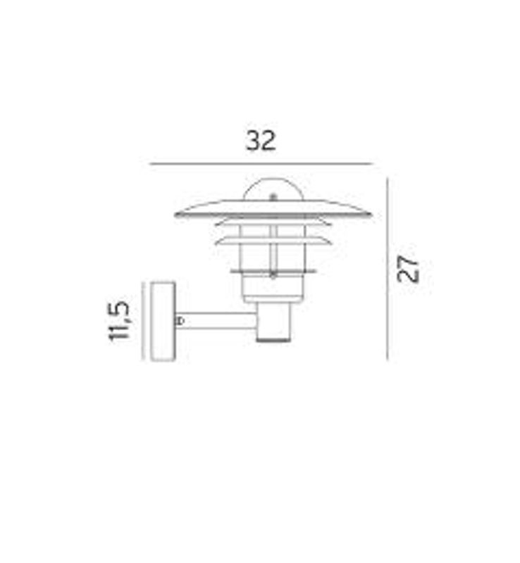 Norlys Larvik 690 Vegglampe E27 Sort