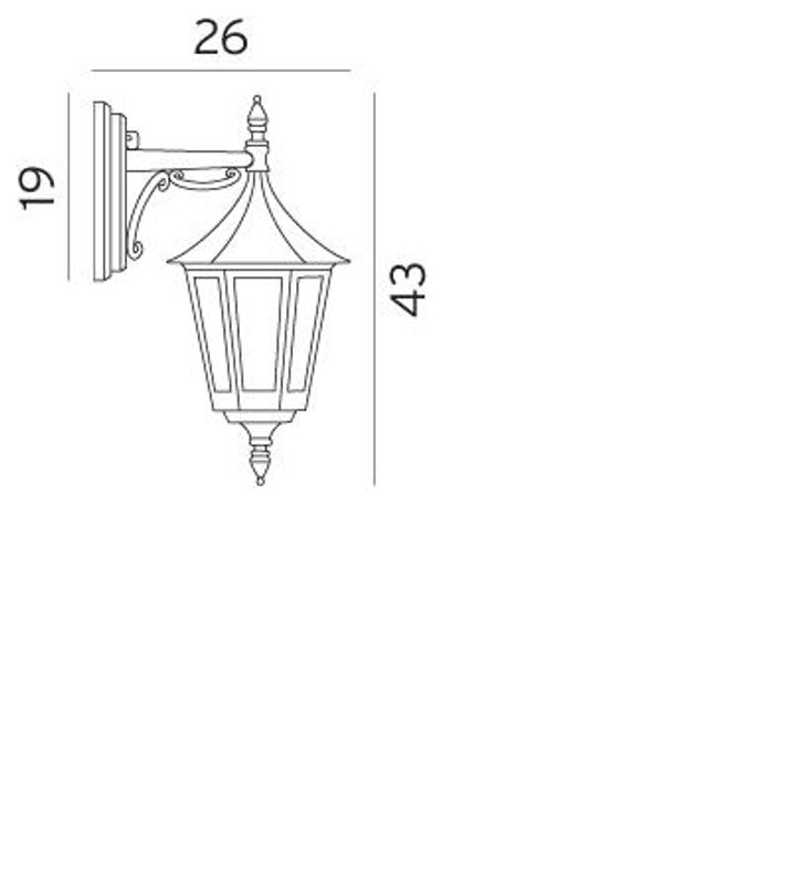 Norlys Rimini 2591 Vegglampe E27 Sort