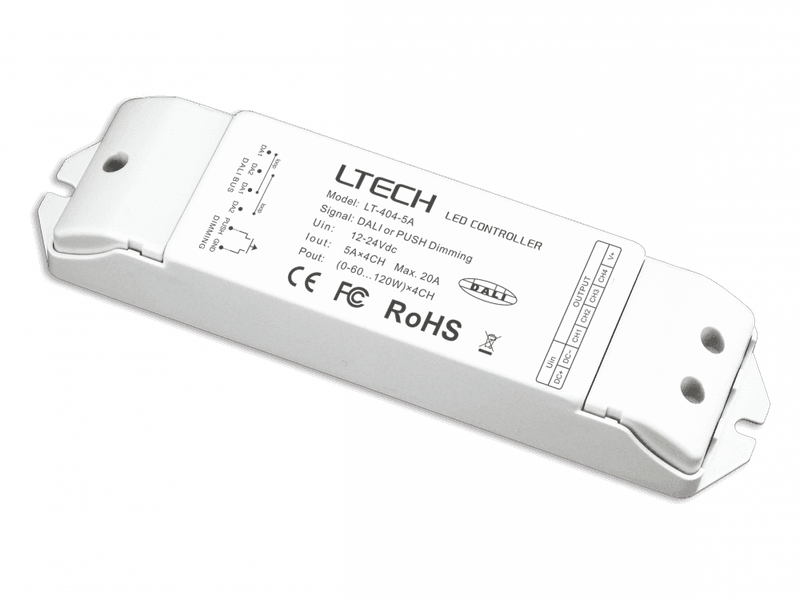 DALI 4 kanals LED dimmer 12-24V