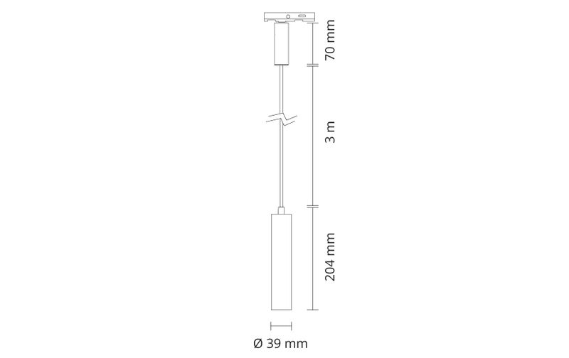 Sg Zip Tube Micro Pendel Hvit 370lm 3000K Ra 98 Faseavsnitt